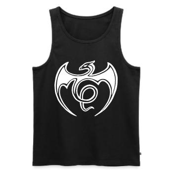 Fliegender Weißer Drache - Männer Premium Bio Tank Top - Schwarz - Vorne - Michal (187cm)