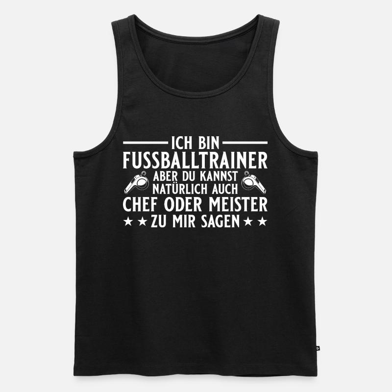 Fußballtrainer Chef oder Meister - Männer Premium Bio Tank Top - Schwarz