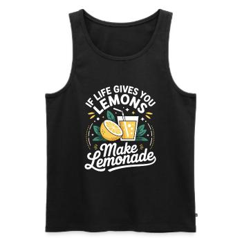 Si la vie te donne des citrons, fais de la limonade - Débardeur bio Premium Homme - noir - Devant - Michal (187cm)