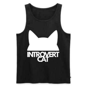 Introvert Cat Silhouette - Men's Premium Organic Tank Top - black - Front - AI Model Male 178 light (178cm)