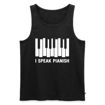 I Speak Pianish - Men's Premium Organic Tank Top - black - Front - Michal (187cm)