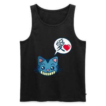 Chat manga kawaii - Débardeur bio Premium Homme - noir - Devant - Michal (187cm)