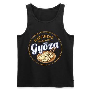 Goyza Food Jiaozi Souvenir de vacances rétro au Japon - Débardeur bio Premium Homme - noir - Devant - Michal (187cm)