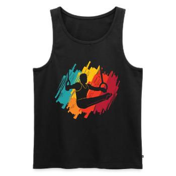 Gymnastes, gymnastique rétro, gymnastique en ring, gymnastique - Débardeur bio Premium Homme - noir - Devant - AI Model Male 178 light (178cm)
