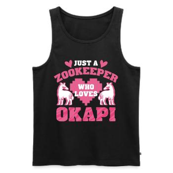 Zookeeper Who Loves Okapi - Men's Premium Organic Tank Top - black - Front - Michal (187cm)