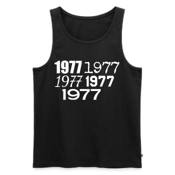 1977 - Männer Premium Bio Tank Top - Schwarz - Vorne - Michal (187cm)