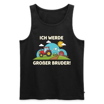 I'm Going Big Brother Tractor Farm Cute - Men's Premium Organic Tank Top - black - Front - AI Model Male 178 light (178cm)