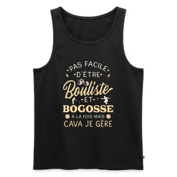 Bogosse Bouliste Pétanque Humor - Männer Premium Bio Tank Top - Schwarz - Vorne - Michal (187cm)