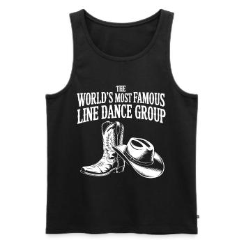 Groupe de danse en ligne mondialement célèbre - Débardeur bio Premium Homme - noir - Devant - AI Model Male 178 light (178cm)