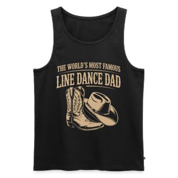 Line Dance Dad Cowboy Boots - Men's Premium Organic Tank Top - black - Front - AI Model Male 178 light (178cm)