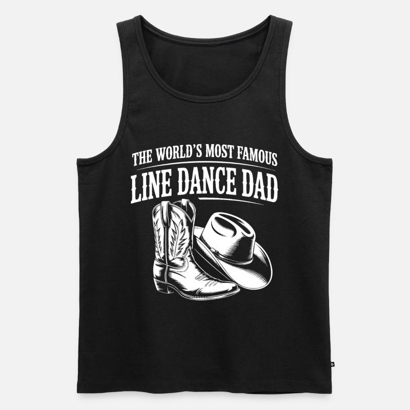 Line Dance Dad Boots & Hat - Männer Premium Bio Tank Top - Schwarz