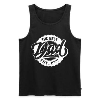 Le Meilleur Papa EST 1977 - Débardeur bio Premium Homme - noir - Devant - AI Model Male 178 light (178cm)