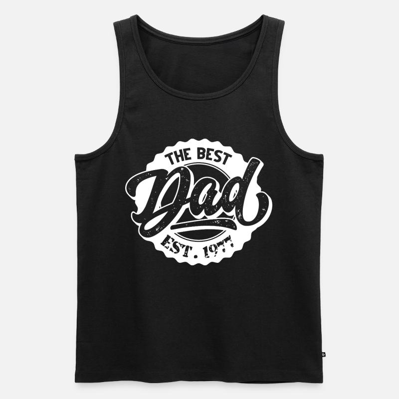 The Best Dad EST 1977 - Männer Premium Bio Tank Top - Schwarz