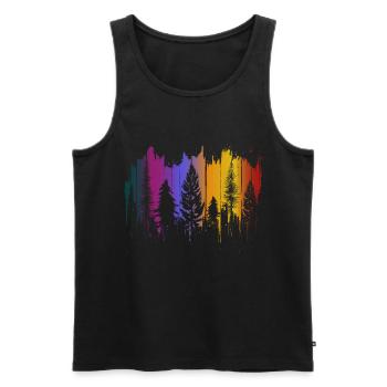 Arbres Forêt Nature Bois Shinrinyoku Cadeau en plein air - Débardeur bio Premium Homme - noir - Devant - AI Model Male 178 light (178cm)
