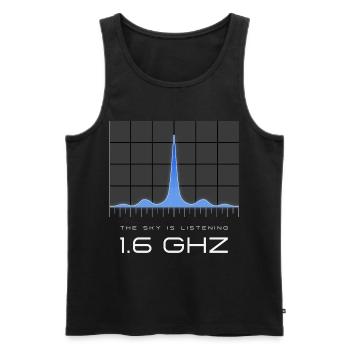 UAP Frequency 1.6 GHz – Heaven Is Listening - Men's Premium Organic Tank Top - black - Front - AI Model Male 178 light (178cm)