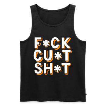 Schimpfwörter Zensierter Text - Männer Premium Bio Tank Top - Schwarz - Vorne - AI Model Male 178 light (178cm)