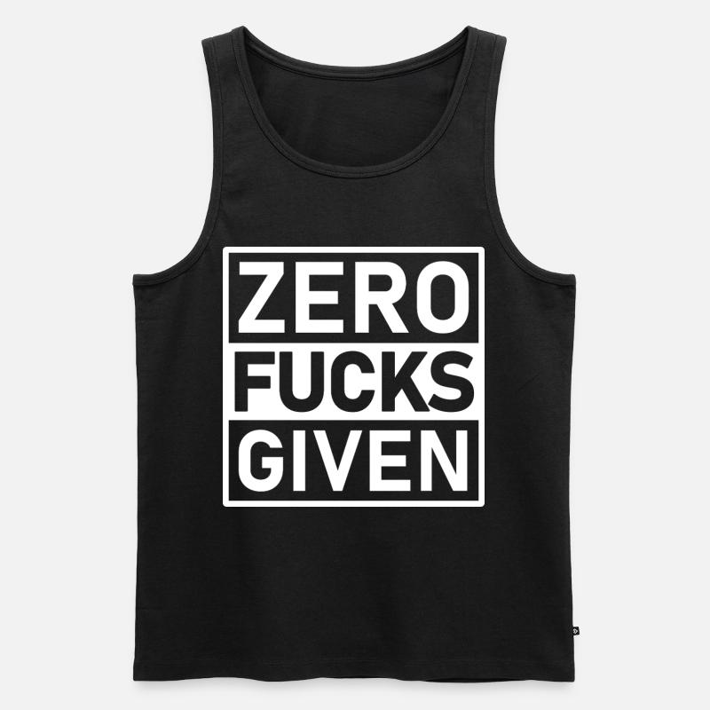 Zero Fucks Given Warnetikett - Männer Premium Bio Tank Top - Schwarz
