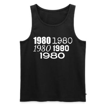 1980 - Débardeur bio Premium Homme - noir - Devant - Michal (187cm)