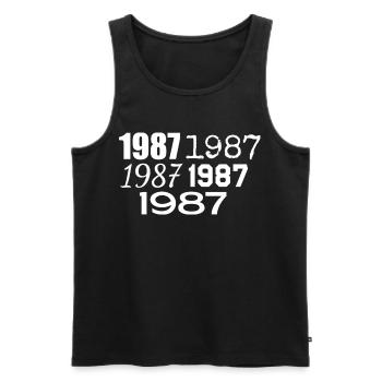 1987 - Débardeur bio Premium Homme - noir - Devant - Michal (187cm)