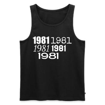 1981 - Men's Premium Organic Tank Top - black - Front - Michal (187cm)