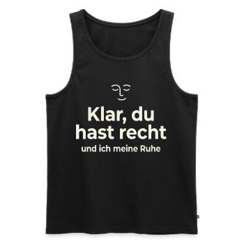 Sure You're Right – Rest Saying Shirt - Men's Premium Organic Tank Top - black - Front - AI Model Male 178 light (178cm)
