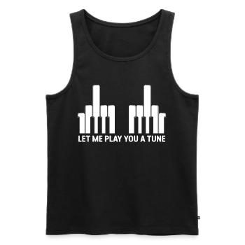 Piano Keys Middle Fingers - Men's Premium Organic Tank Top - black - Front - AI Model Male 178 light (178cm)