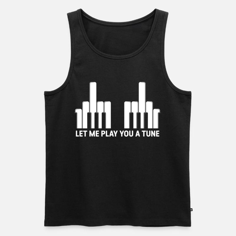 Klaviertasten Mittelfinger - Männer Premium Bio Tank Top - Schwarz