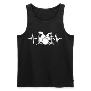 Heartbeat Drumset Pattern - Men's Premium Organic Tank Top - black - Front - Michal (187cm)