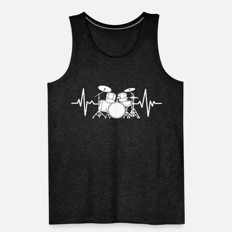 Heartbeat Drumset Pattern Men's Premium Organic Tank Top