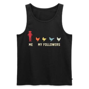 ich meine follower Hühner  - Männer Premium Bio Tank Top - Schwarz - Vorne - Michal (187cm)
