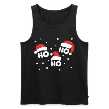 HO HO HO mit Weihnachtsmützen Weihnachtsmann - Männer Premium Bio Tank Top - Schwarz - Vorne - Michal (187cm)