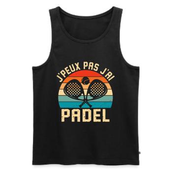 Ich kann nicht, ich habe Padel - Männer Premium Bio Tank Top - Schwarz - Vorne - Michal (187cm)