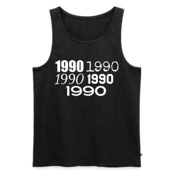 1990 - Männer Premium Bio Tank Top - Schwarz - Vorne - AI Model Male 178 light (178cm)