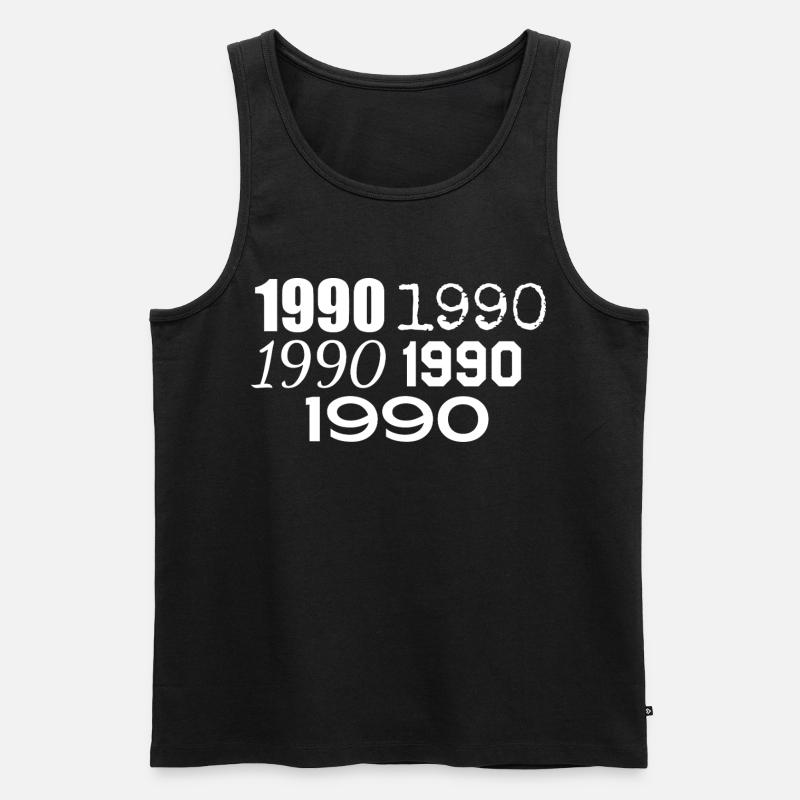 1990 - Männer Premium Bio Tank Top - Schwarz