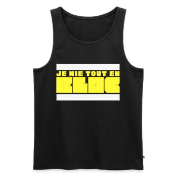 I deny everything outright - Men's Premium Organic Tank Top - black - Front - AI Model Male 178 light (178cm)