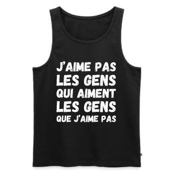 Leute, die ich nicht mag - Männer Premium Bio Tank Top - Schwarz - Vorne - AI Model Male 178 light (178cm)