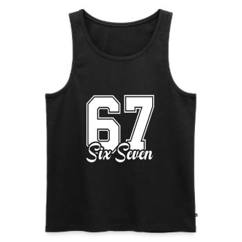 67 - Six Seven  6-7 SixSeven - Männer Premium Bio Tank Top - Schwarz - Vorne - AI Model Male 178 light (178cm)