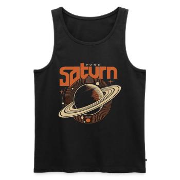 Saturn Rétro Orbital - Débardeur bio Premium Homme - noir - Devant - AI Model Male 178 light (178cm)