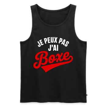 Ich kann nicht Boxen, Humor, Sportkampf - Männer Premium Bio Tank Top - Schwarz - Vorne - AI Model Male 178 light (178cm)