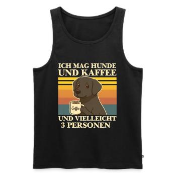 I Like Dogs & Coffee Funny Dog Coffee Animal - Men's Premium Organic Tank Top - black - Front - Michal (187cm)