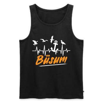 Nordsee Urlaub BÜSUM Wattenmeer Lustiges - Männer Premium Bio Tank Top - Schwarz - Vorne - AI Model Male 178 light (178cm)