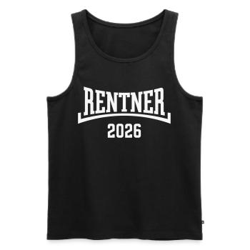 Retirees 2026 (Annuity / Retirement / Concave / White) - Men's Premium Organic Tank Top - black - Front - Michal (187cm)