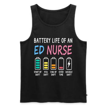 Emergency Nurse Battery Level Levels Humor - Men's Premium Organic Tank Top - black - Front - Michal (187cm)
