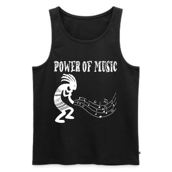 Tribal Musician (White) - Men's Premium Organic Tank Top - black - Front - AI Model Male 178 light (178cm)