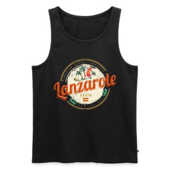 Lanzarote Canary Islands Spain Vintage Souvenir - Men's Premium Organic Tank Top - black - Front - AI Model Male 178 light (178cm)