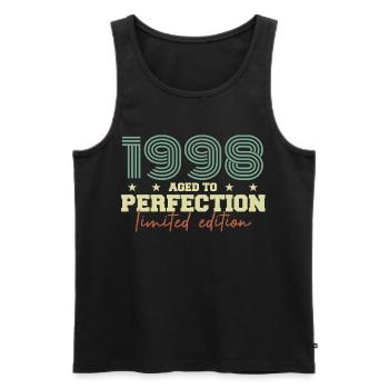 1998 - Men's Premium Organic Tank Top - black - Front - AI Model Male 178 light (178cm)