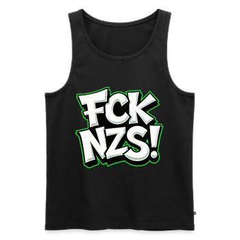 FCK NZS Statement against Racism - Men's Premium Organic Tank Top - black - Front - AI Model Male 178 light (178cm)