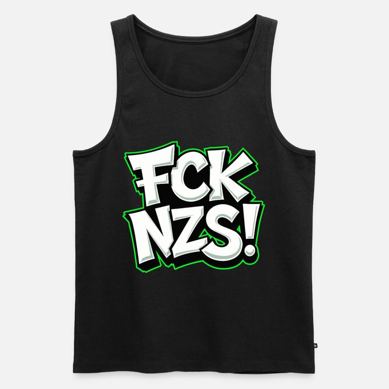 FCK NZS Statement gegen Rassismus - Männer Premium Bio Tank Top - Schwarz
