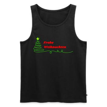 Frohe Weihnachten - Minimalistisch - Männer Premium Bio Tank Top - Schwarz - Vorne - Michal (187cm)