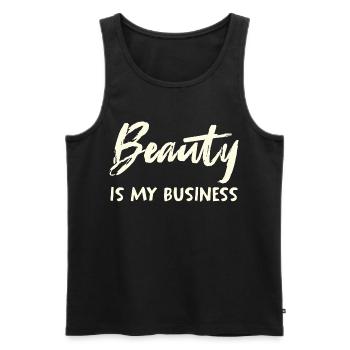Beauty Is My Business - Männer Premium Bio Tank Top - Schwarz - Vorne - AI Model Male 178 light (178cm)